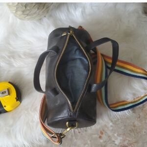 Madewell Black Duffel Bag with Vibrant Strap